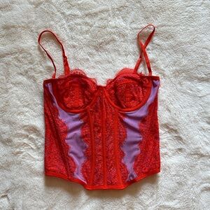 Urban Outfitters Orange and Purple Lace Camisole